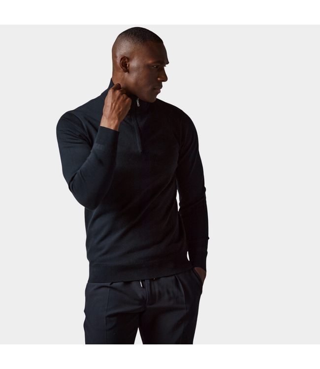 Profuomo Pullover half zip navy