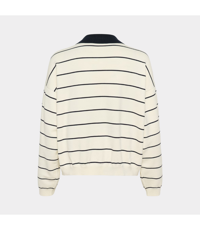 Gestuz GZtaige polo pullover Egret/Skycaptain striped