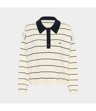 Gestuz GZtaige polo pullover Egret/Skycaptain striped