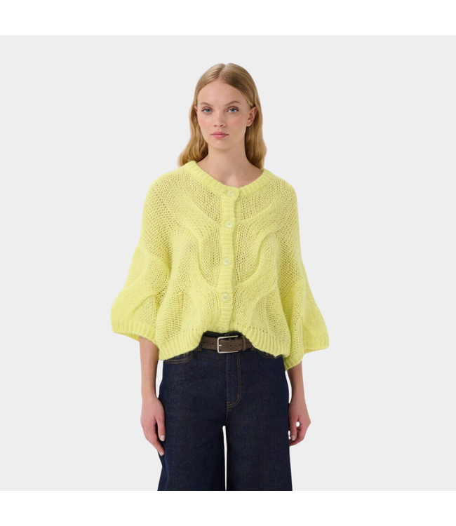 Gestuz GZzenia cardigan Luminary Green Yellow