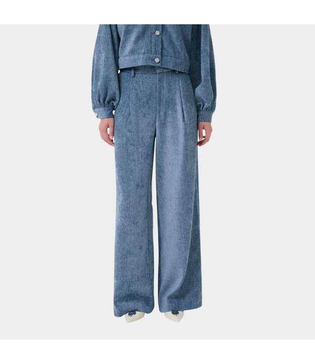 Gestuz GZvally HW wide pants Denim blue