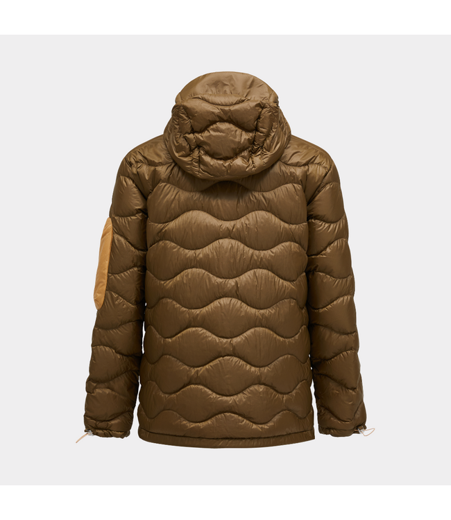 Peak Performance helium utility down hood jacket meadow moss/sierra sand