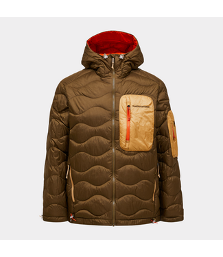 Peak Performance helium utility down hood jacket meadow moss/sierra sand