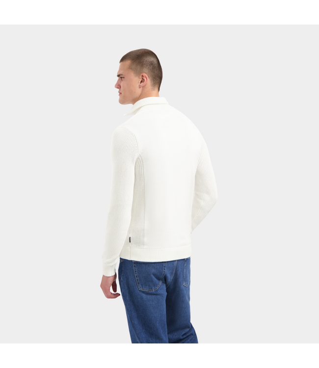 Saint Steve benjamin-s haflzip knit white