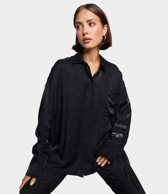 Alix the Label oversized sparkle blouse black