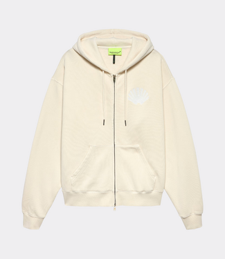 New Amsterdam logo zip hoodie ecru/white