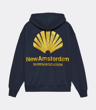 New Amsterdam logo hoodie navy blazer/sun yellow
