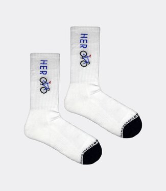 Heroes on Socks Neo bike sock white
