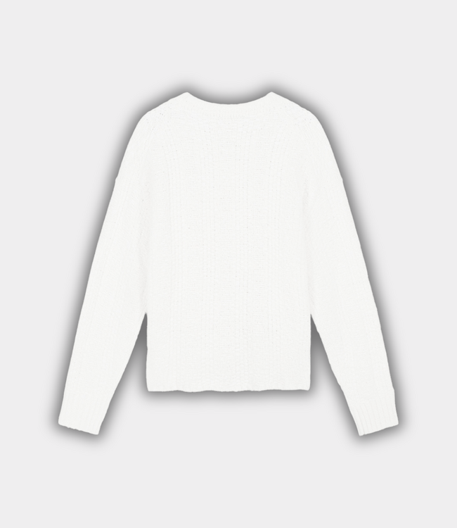 Olaf textured boxy knitted crewneck offwhite