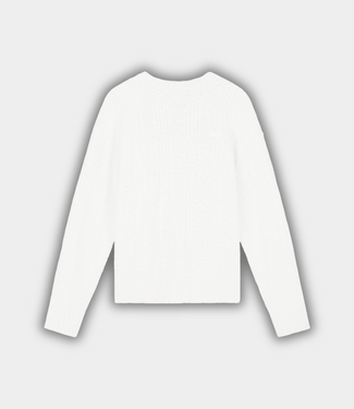 Olaf textured boxy knitted crewneck offwhite
