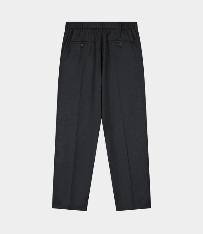 Olaf regular wool blend pleated pant charcoal