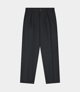 Olaf regular wool blend pleated pant charcoal