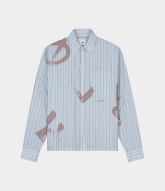 Olaf brushstroke logo stripe ls shirt twilight mauve/open air