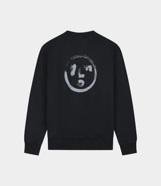 Olaf brushstroke face crewneck black