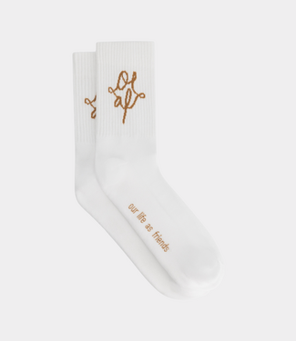 Olaf monogram sock optical white