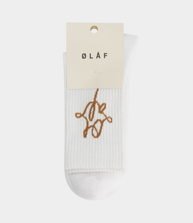 Olaf monogram sock optical white