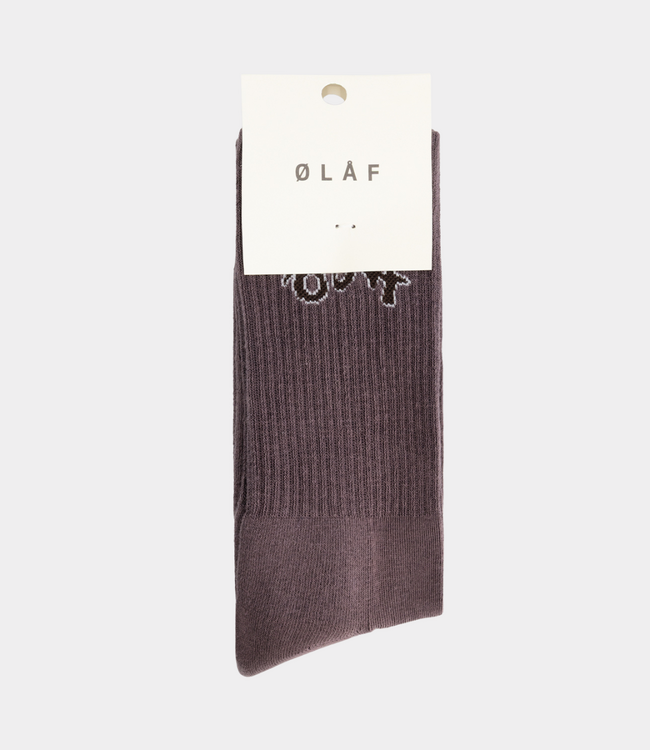 Olaf signature logo sock twilight mauve
