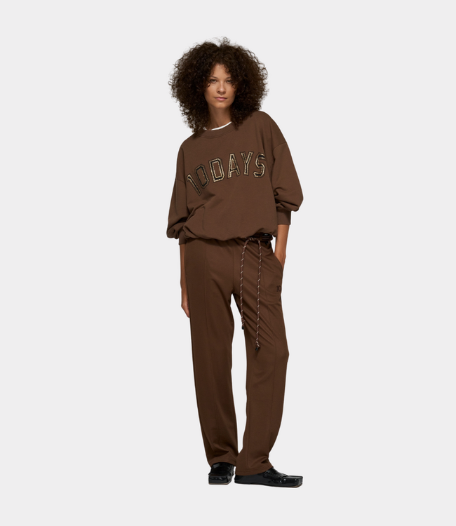 10Days Tapered track pants dark truffle 20-004-6201-1322