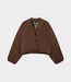 10Days Cropped baseball cardigan dark truffle