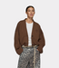 10Days Cropped baseball cardigan dark truffle