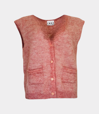 TWNS sleeveless cardigan old pink