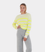 TWNS round neck jumper off white neon yellow