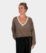 10Days Thin v-neck knit sweater dark truffle/ecru