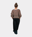 10Days Thin v-neck knit sweater dark truffle/ecru