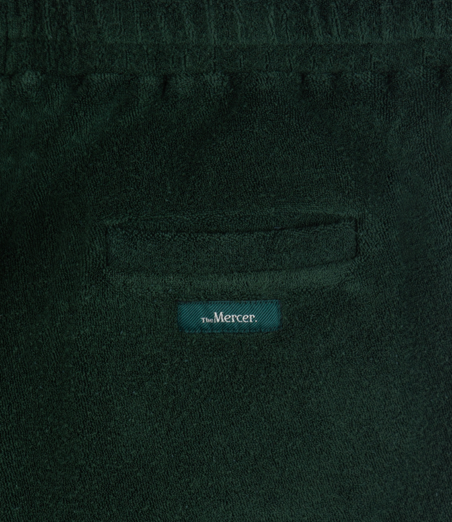 Mercer Green Terry Toweling Shorts in Soft Towelling Fabric