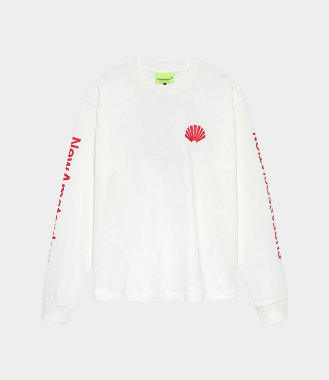 New Amsterdam Logo longsleeve washed white/deep red