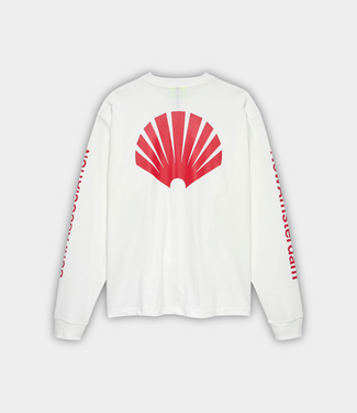 New Amsterdam Logo longsleeve washed white/deep red