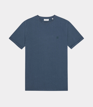 Les Deux Norregaard contrast t-shirt dark denim blue