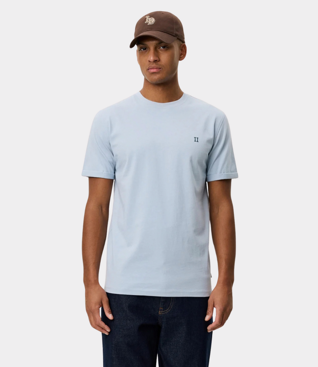Les Deux Norregaard contrast t-shirt blue fog