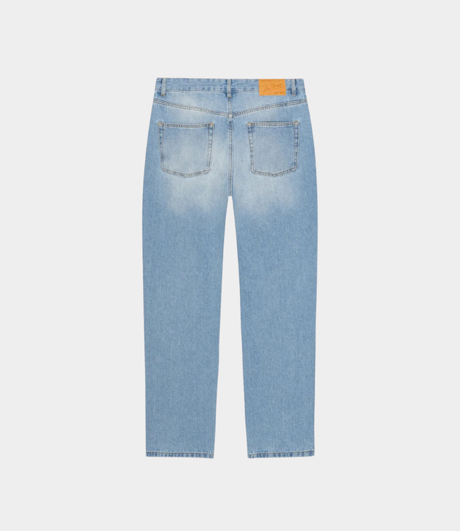 Les Deux Ryder washed denim jeans light indigo wash