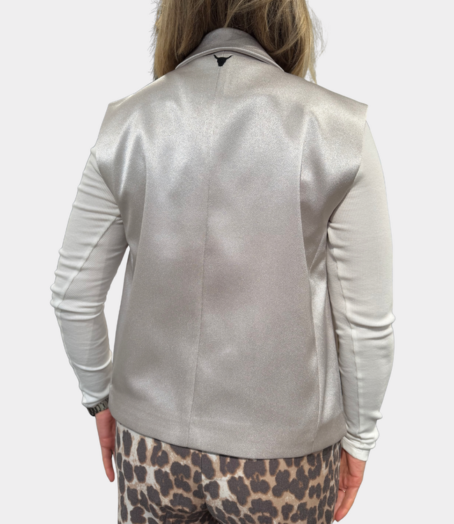 Alix the Label shiny waistcoat silver