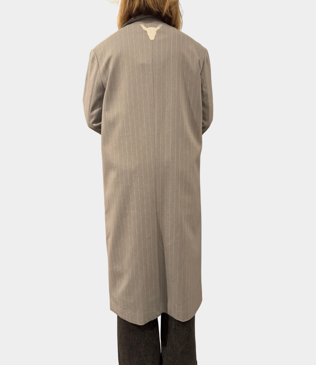 Alix the Label pinstripe coat light grey