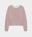 Catwalk Junkie Striped sweater with elastic hems rhubarb