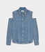 Catwalk Junkie Open shoulder denim blouse blue