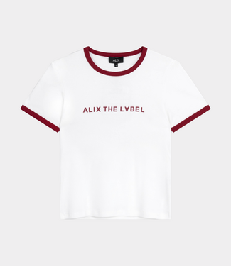 Alix the Label ringer t-shirt soft white