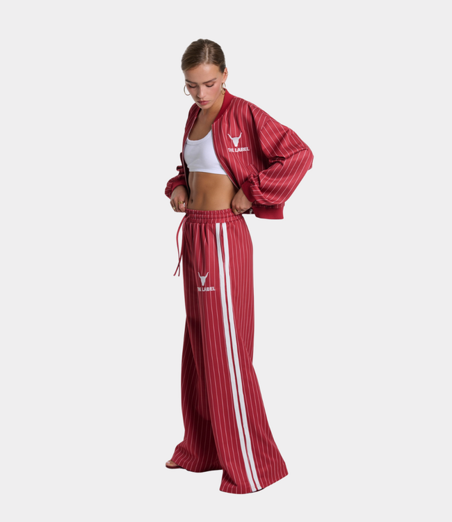 Alix the Label pinstripe training pants cerise
