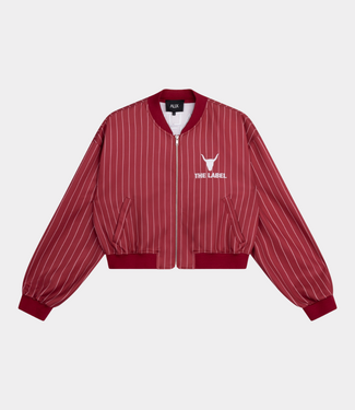 Alix the Label pinstripe cropped training jacket cerise