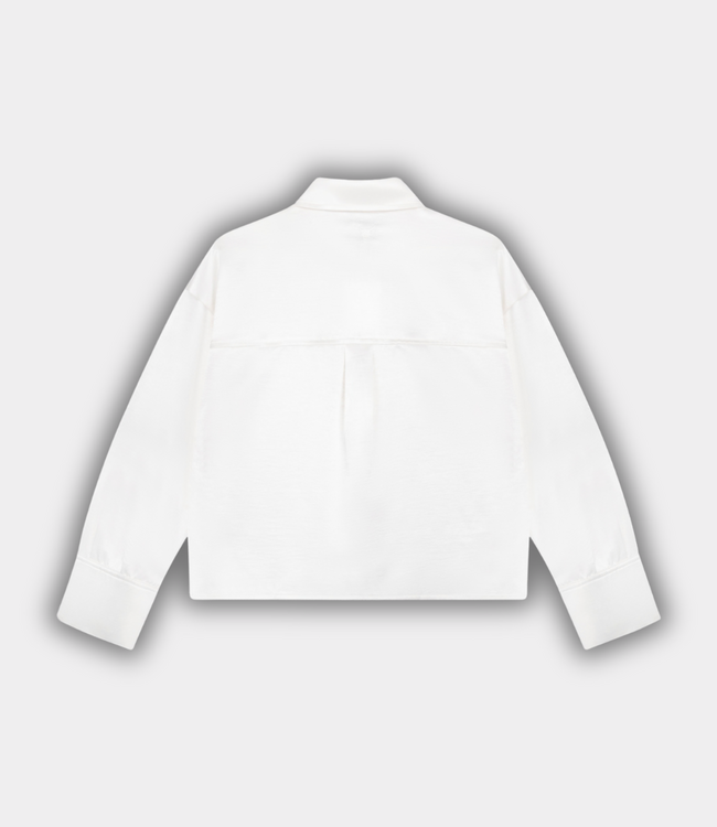 Alix the Label cropped subtle satin blouse soft white