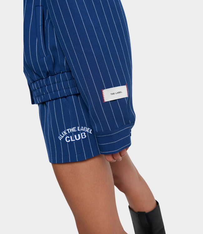 Alix the Label clean striped bomber night blue