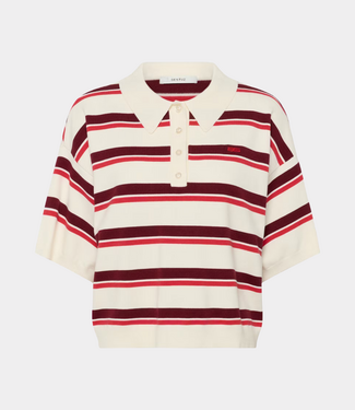 Gestuz GZtaia ss polo pullover Egret/Cabernet/Poinsettia