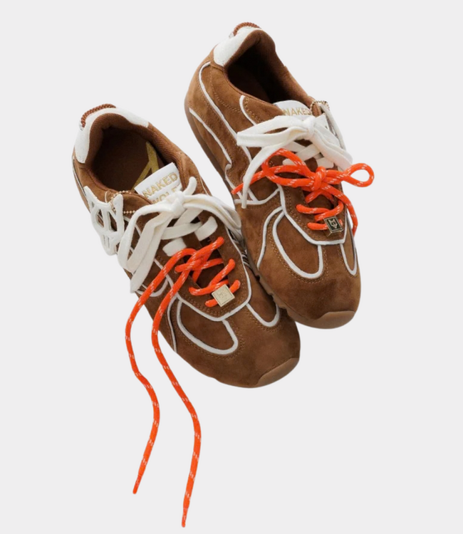 Naked Wolfe Adored sneaker tan white suede