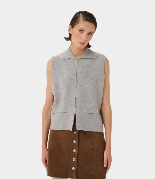 Karen By Simonsen KBElvina Waistcoat Light Grey Melange