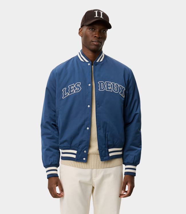 Les Deux varsity tech jacket dark denim blue