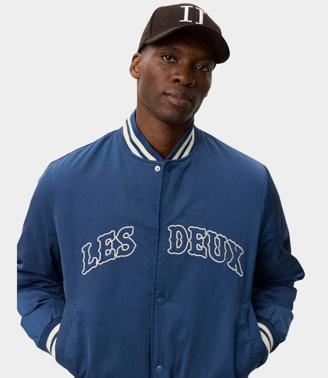 Les Deux varsity tech jacket dark denim blue