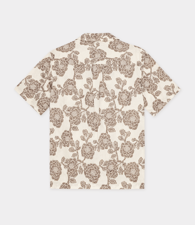 Les Deux lesley flower jacquard ss shirt ivory