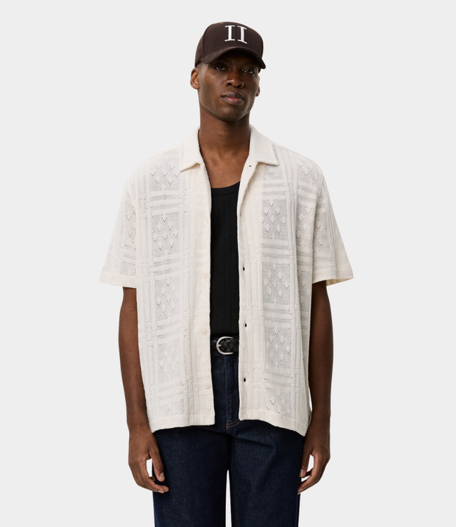 Les Deux hector pointelle ss shirt eggnog white